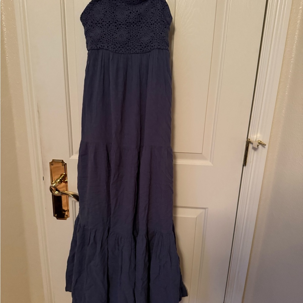 Elegant Blue Sleeveless Dress